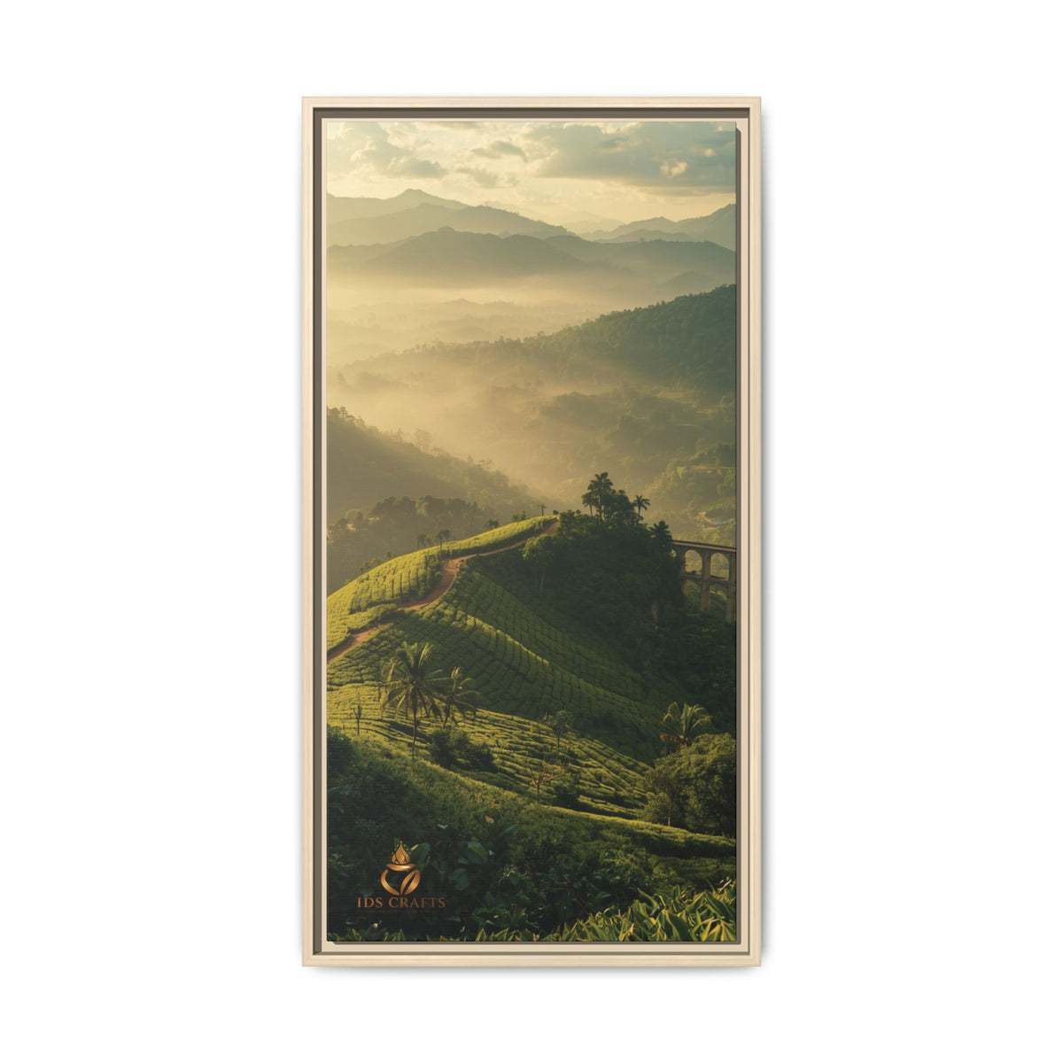 Framed Canvas – Misty Mountain Vineyard Landscape Wall Art