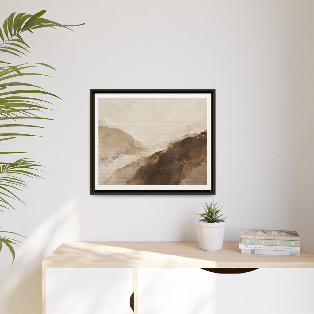 Abstract Neutral Landscape Framed Canvas Wall Art