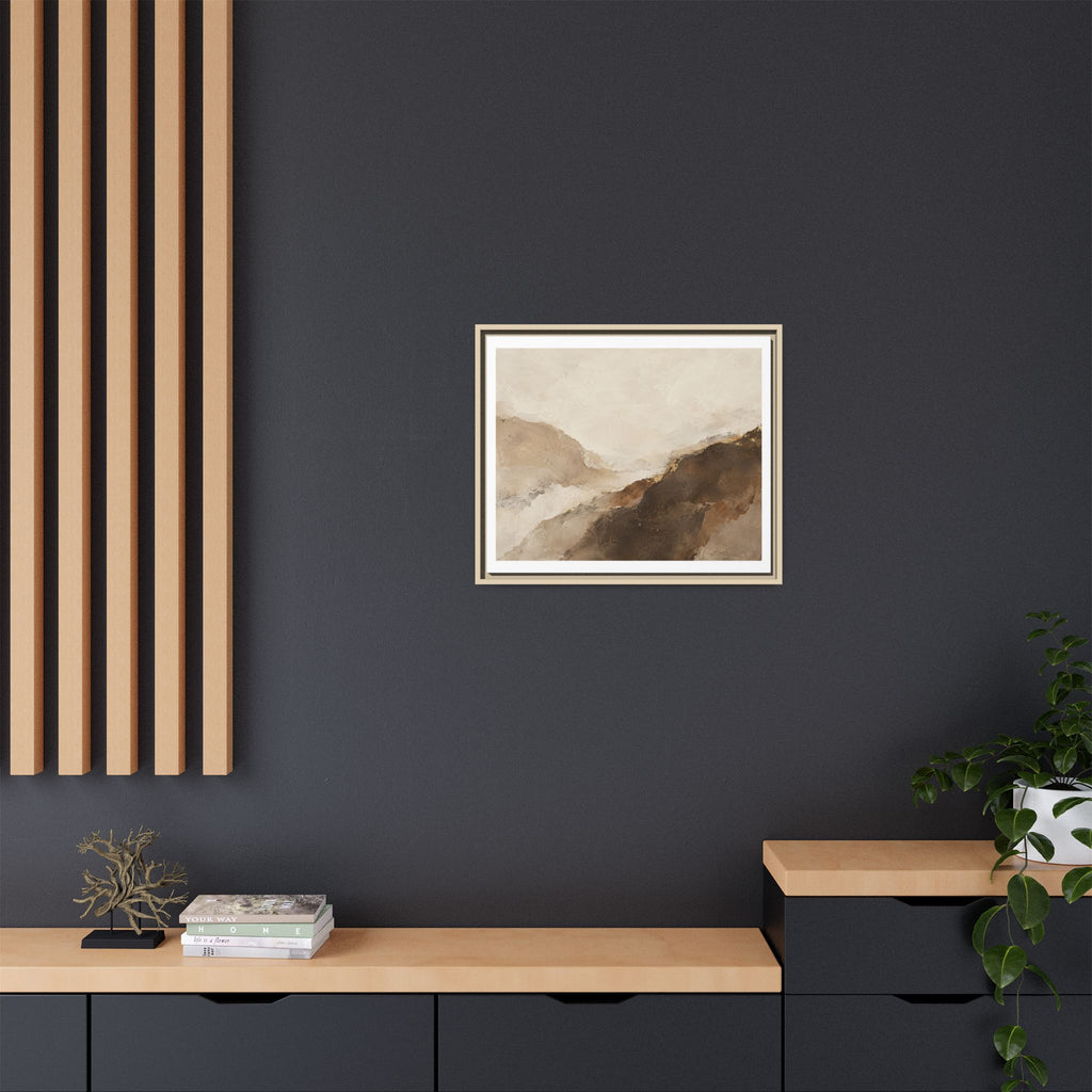 Abstract Neutral Landscape Framed Canvas Wall Art