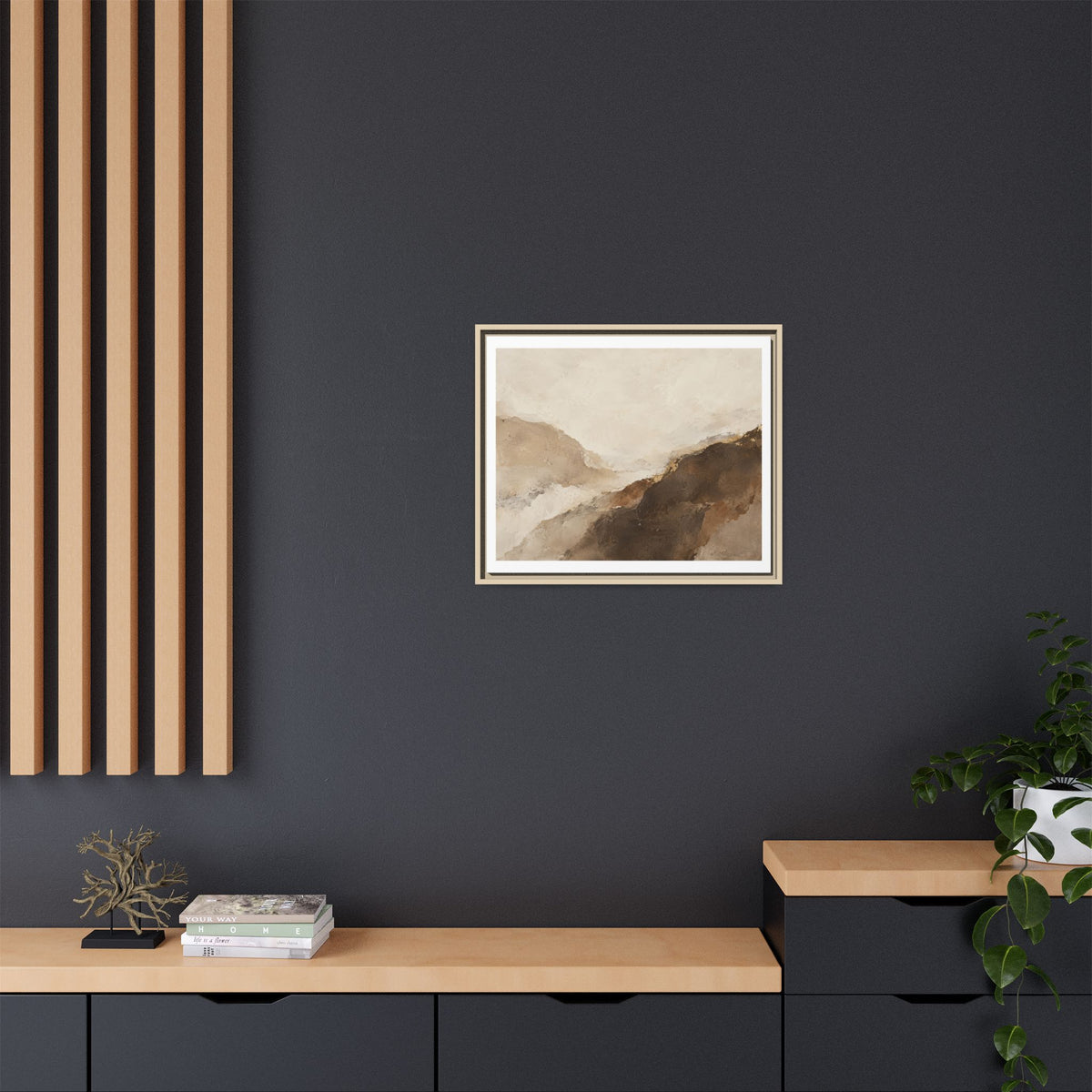 Abstract Neutral Landscape Framed Canvas Wall Art
