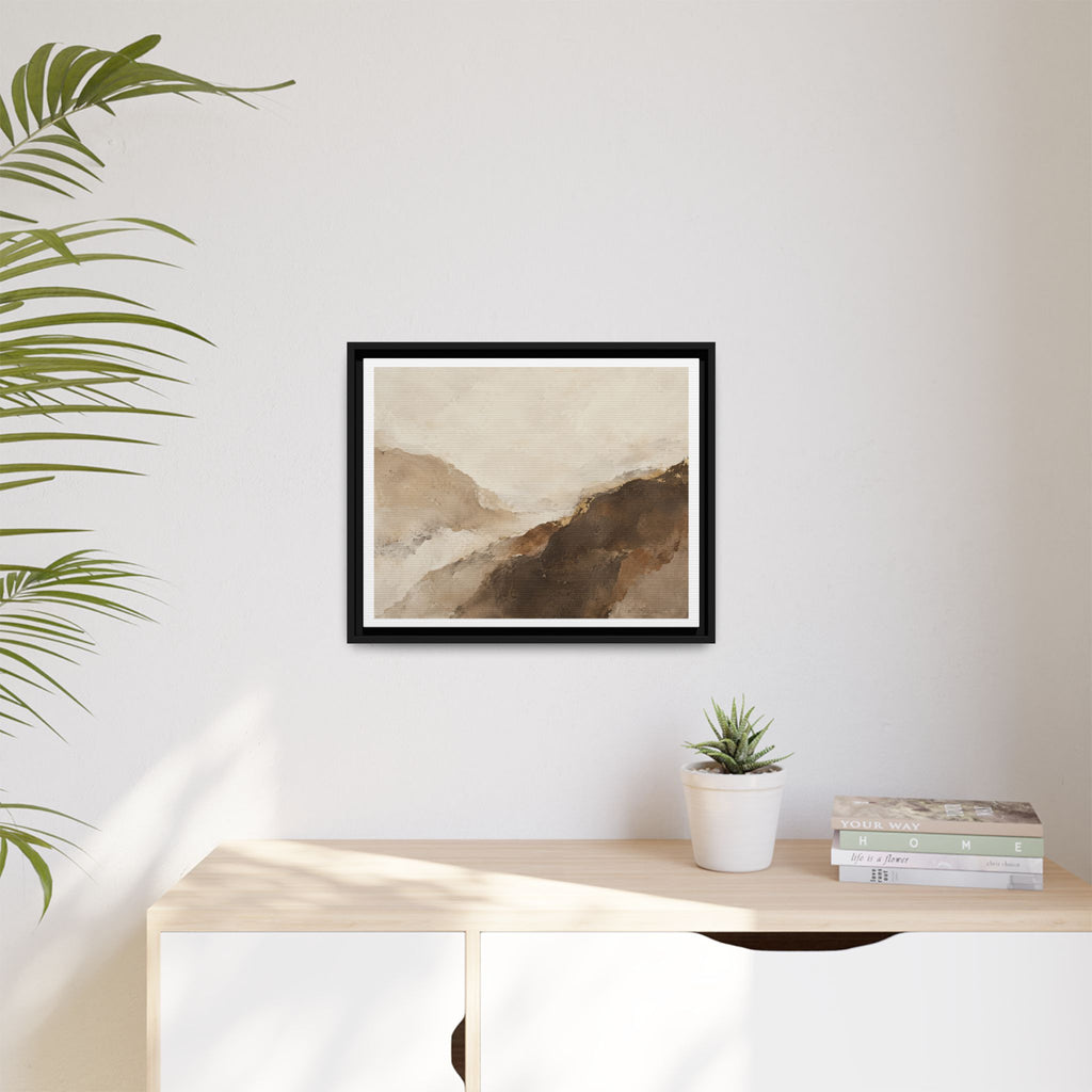 Abstract Neutral Landscape Framed Canvas Wall Art