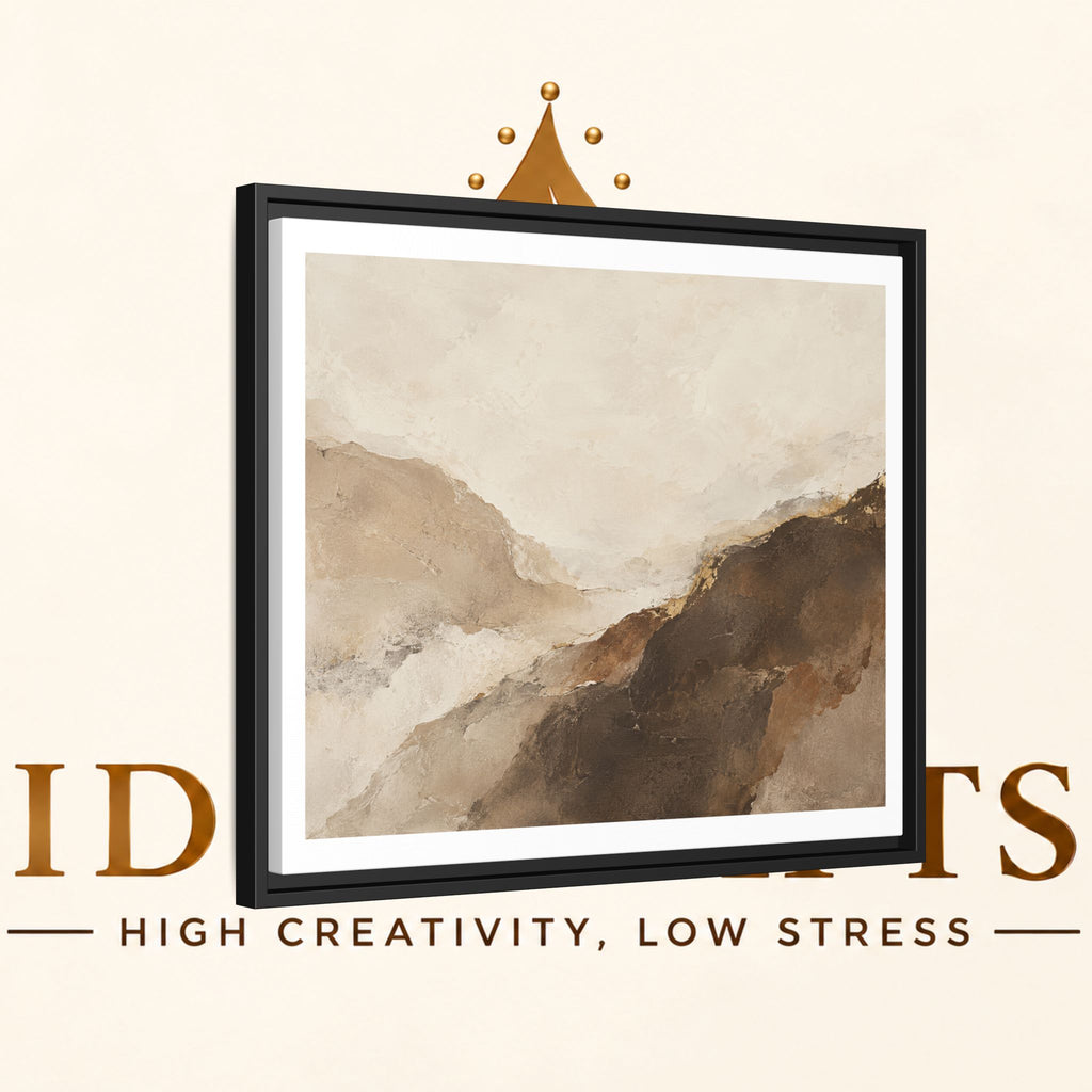 Abstract Neutral Landscape Framed Canvas Wall Art