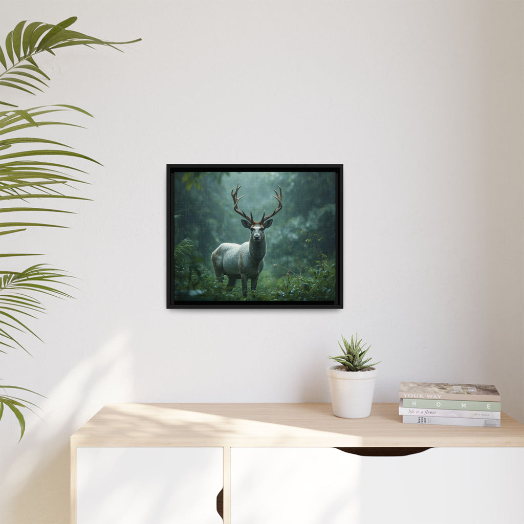 Framed Canvas Deer Forest Wildlife Wall Art