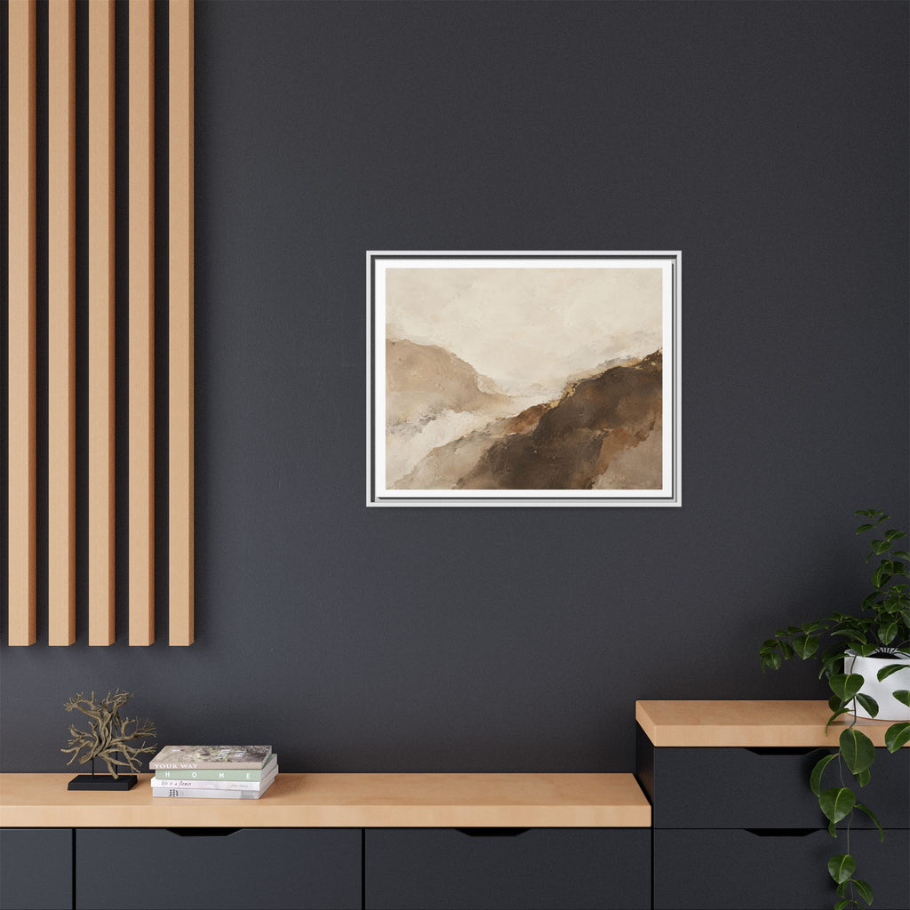 Abstract Neutral Landscape Framed Canvas Wall Art