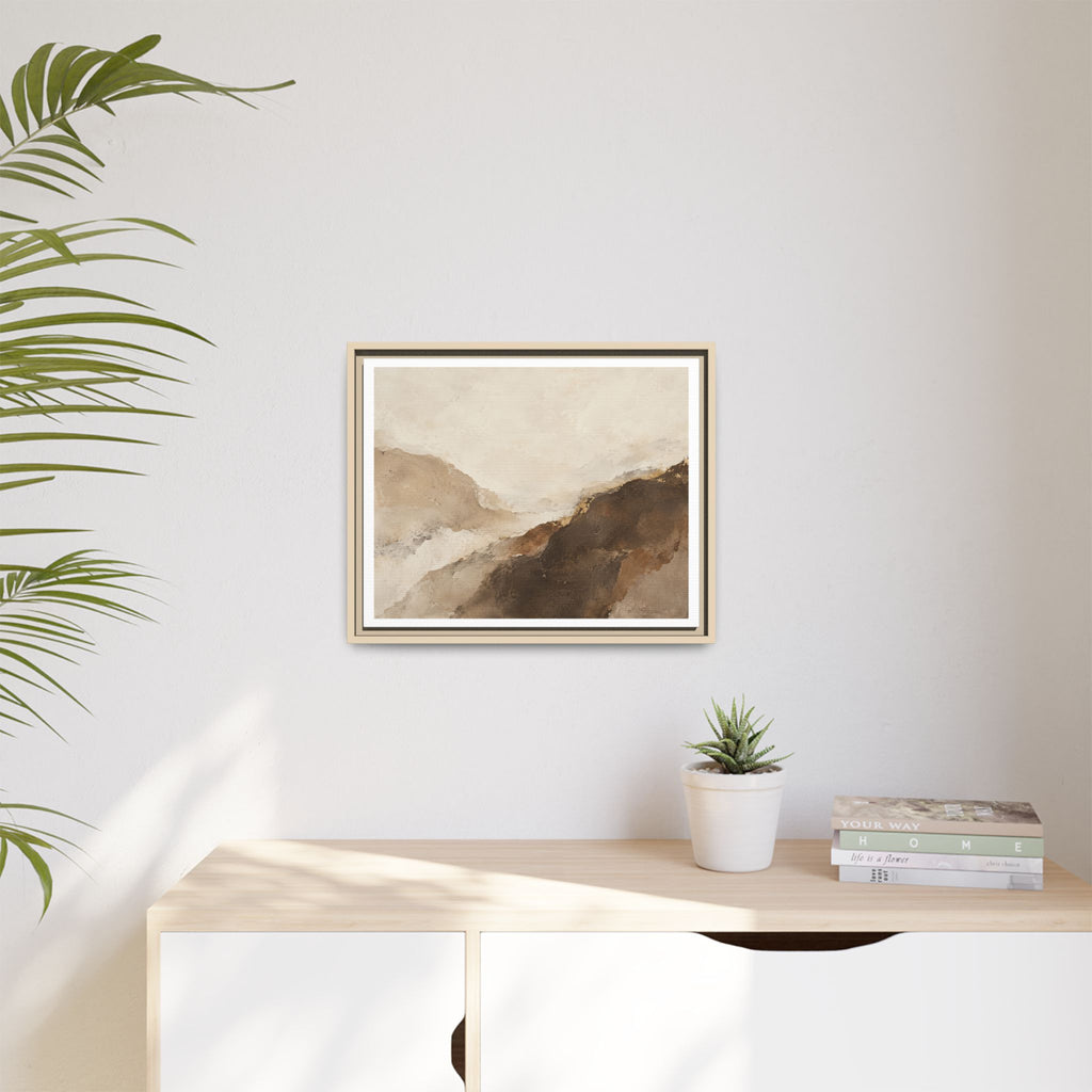 Abstract Neutral Landscape Framed Canvas Wall Art