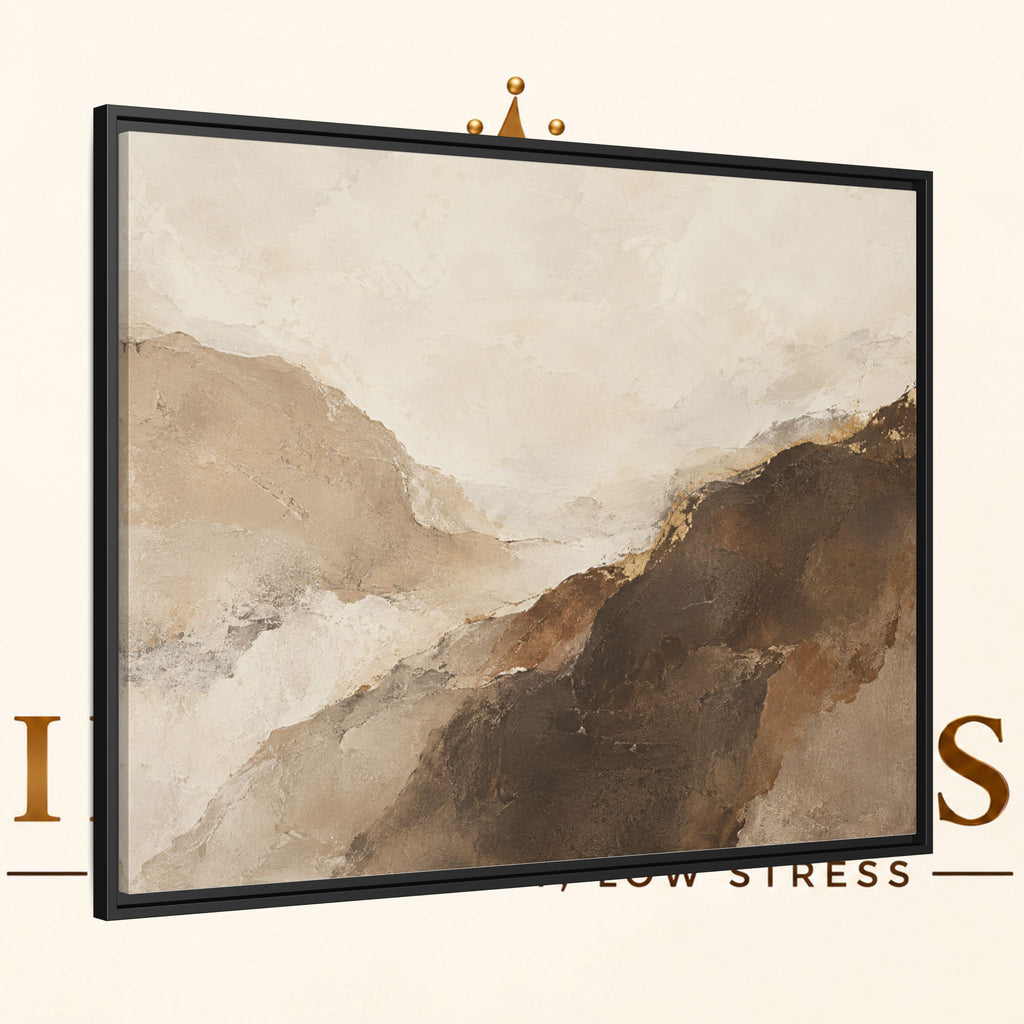 Abstract Neutral Landscape Framed Canvas Wall Art