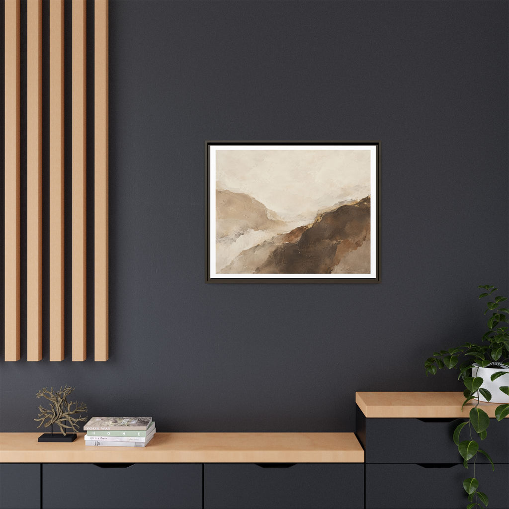 Abstract Neutral Landscape Framed Canvas Wall Art