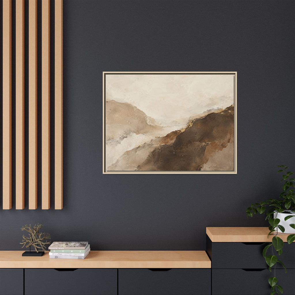 Abstract Neutral Landscape Framed Canvas Wall Art