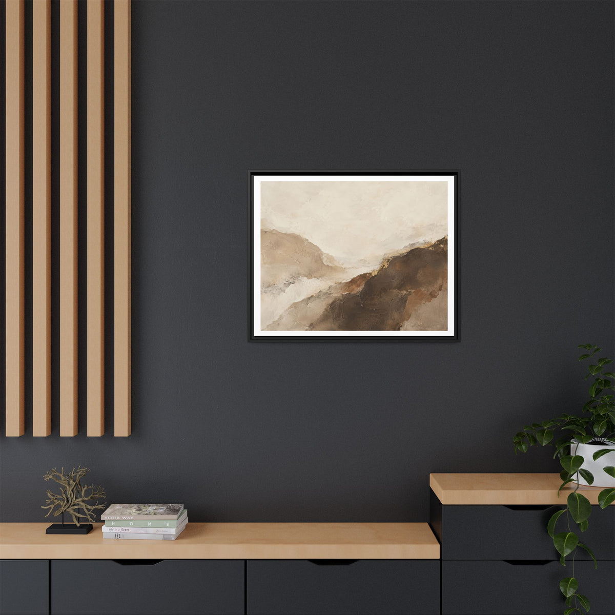 Abstract Neutral Landscape Framed Canvas Wall Art